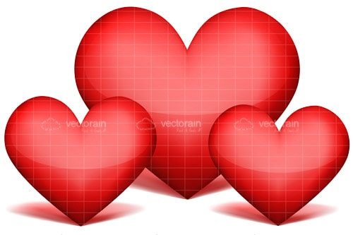 3 Love Hearts - Vectorjunky - Free Vectors, Icons, Logos and More