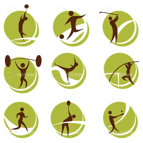 Abstract People Playing Sports Icon Set - Vectorjunky - Free Vectors, Icons,  Logos and More
