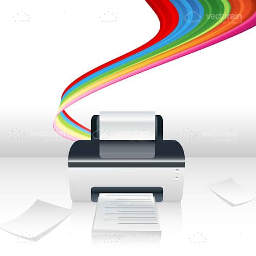 Printer Machine with Multicolor Band Background Vectorjunky - Free Vectors, Icons, and More