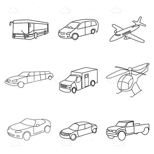 Buy Hand-drawn Transport Clipart,20 Separete Images, Clip Art Set of  Transportation, Airplane,vehicles,rain, Boat, Motorcycle,20png,20 SVG,EPS.  Online in India - Etsy