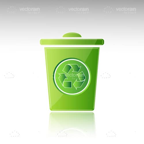 green trash bin icon