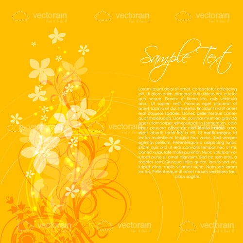 Bright Yellow Floral Background with Sample Text - Vectorjunky - Free  Vectors, Icons, Logos and More