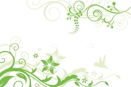 green flower design